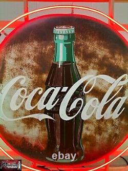 Vintage 1950's COCA COLA Coke Button Neon Sign Mancave / Restaurant Decor