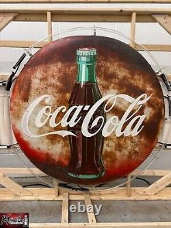 Vintage 1950's COCA COLA Coke Button Neon Sign Mancave / Restaurant Decor