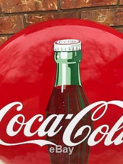Vintage 1950's Coca-Cola 36 Porcelain Button Sign Coke Soda Ad