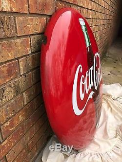 Vintage 1950's Coca-Cola 36 Porcelain Button Sign Coke Soda Ad