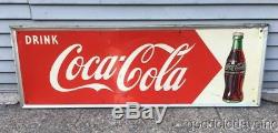 Vintage 1950's Coca Cola Advertising Tin Metal Sign 54 by 18