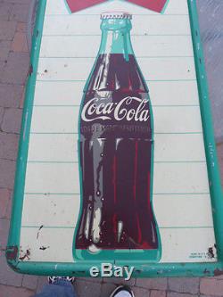 Vintage 1950's Coca Cola Fishtail Sign, SIGN OF GOOD TASTE, original