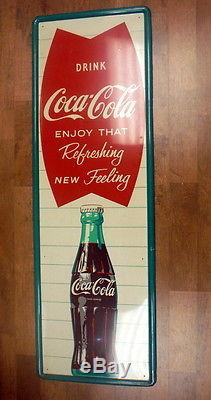 Vintage 1950's Coca Cola Fishtale Sign ENJOY THAT REFRESHING NEW FEELING