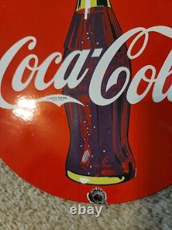 Vintage 1950's Coca-Cola Soda Pop ADVERTISING PORCELAIN Matel Sign