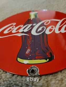 Vintage 1950's Coca-Cola Soda Pop ADVERTISING PORCELAIN Matel Sign