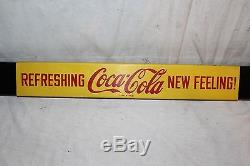 Vintage 1950's Coca Cola Soda Pop Gas Station 34 Metal Door Push Bar Sign