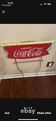 Vintage 1950's Coca-cola Fishtail Coke Soda Metal Display Rack Sign