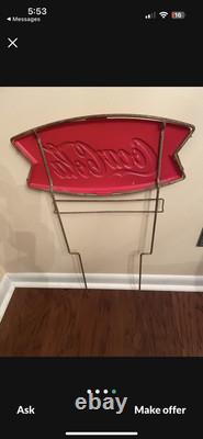 Vintage 1950's Coca-cola Fishtail Coke Soda Metal Display Rack Sign