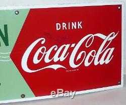 Vintage 1950's Coca-cola Fountain Service Porcelain Sign