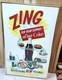 Vintage 1950's Coca-cola Zing Spaceboy Supper Food Cardboard Sign Framed