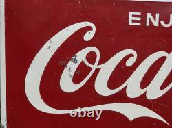 Vintage 1950's Metal Coca-Cola Sign 5ft X 2ft Original! Great Large Size