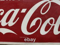 Vintage 1950's Metal Coca-Cola Sign 5ft X 2ft Original! Great Large Size