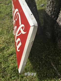 Vintage 1950's Metal Coca-Cola Sign 5ft X 2ft Original! Great Large Size