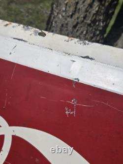 Vintage 1950's Metal Coca-Cola Sign 5ft X 2ft Original! Great Large Size