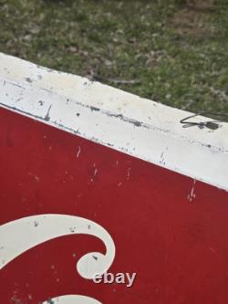 Vintage 1950's Metal Coca-Cola Sign 5ft X 2ft Original! Great Large Size