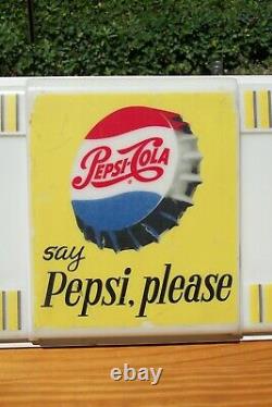Vintage 1950's Pepsi Lighted Sign, not Coke or 7up /Beautiful Condition! 48 x11