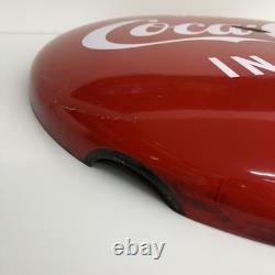 Vintage 1950s 24 Coca Cola Porcelain Button Sign Drink Coca Cola in Bottles