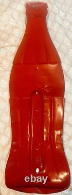 Vintage 1950s COCA-COLA 28 inch COKE BOTTLE ADVERTISING THERMOMETER SIGN