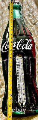 Vintage 1950s COCA-COLA 28 inch COKE BOTTLE ADVERTISING THERMOMETER SIGN