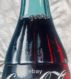 Vintage 1950s COCA-COLA 28 inch COKE BOTTLE ADVERTISING THERMOMETER SIGN