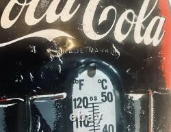 Vintage 1950s COCA-COLA 28 inch COKE BOTTLE ADVERTISING THERMOMETER SIGN