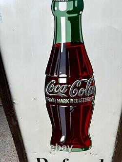 Vintage 1950s COCA COLA Sign BOTTLE ADVERTISING Vertical