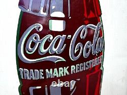Vintage 1950s COCA COLA Sign BOTTLE ADVERTISING Vertical