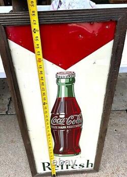 Vintage 1950s COCA COLA Sign BOTTLE ADVERTISING Vertical