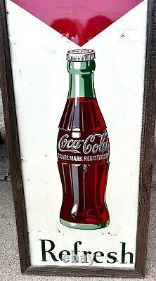 Vintage 1950s COCA COLA Sign BOTTLE ADVERTISING Vertical