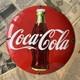 Vintage 1950s Coca Cola 12 Inch Convex Porcelain Enamel Sign