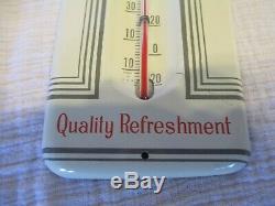 Vintage 1950s Coca Cola 9in. Button Thermometer Metal Coke Sign Working near mint