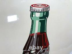 Vintage 1950s Coca Cola COKE 24 White Button Sign Bottle Enamel Metal #2