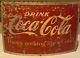 Vintage 1950s Coca-Cola Coke 12x8 Barrel Metal Sign