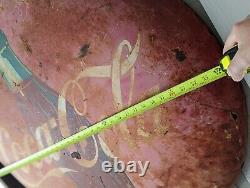 Vintage 1950s Coca Cola Sign, Metal Round 36