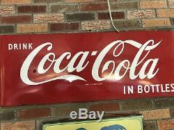 Vintage 1950s Coca Cola Sled Sign Original