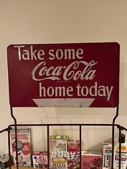 Vintage 1950s Coke Coca-Cola Sign Rack 33 X 21 Indiana Wire & Specialty Co