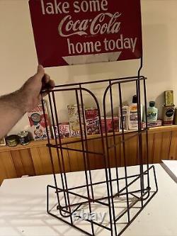 Vintage 1950s Coke Coca-Cola Sign Rack 33 X 21 Indiana Wire & Specialty Co