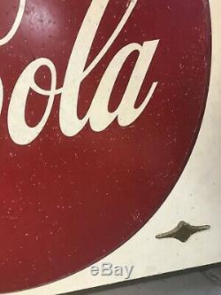 Vintage 1950s Coke Coca Cola Tin Sign 36 X36