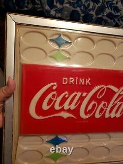 Vintage 1950s DRINK COCA-COLA VENDO SODA POP DISPLAY ADVERTISING MACHINE SIGN