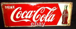 Vintage 1950s Drink COCACOLA Advertising Arrow Metal Sign, 31¾X 11¾