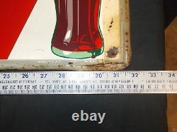 Vintage 1950s Drink COCACOLA Advertising Arrow Metal Sign, 31¾X 11¾