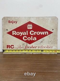 Vintage 1950s RC Cola Double-Sided Tin Sign 16.5x11-The Fresher Refresher-Rare