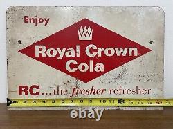 Vintage 1950s RC Cola Double-Sided Tin Sign 16.5x11-The Fresher Refresher-Rare