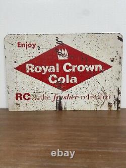 Vintage 1950s RC Cola Double-Sided Tin Sign 16.5x11-The Fresher Refresher-Rare