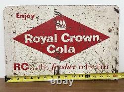 Vintage 1950s RC Cola Double-Sided Tin Sign 16.5x11-The Fresher Refresher-Rare