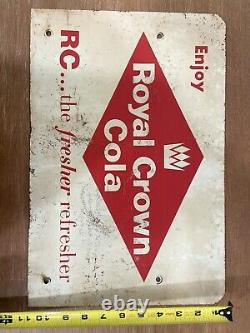 Vintage 1950s RC Cola Double-Sided Tin Sign 16.5x11-The Fresher Refresher-Rare