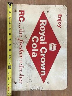 Vintage 1950s RC Cola Double-Sided Tin Sign 16.5x11-The Fresher Refresher-Rare