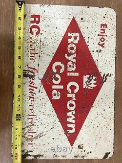 Vintage 1950s RC Cola Double-Sided Tin Sign 16.5x11-The Fresher Refresher-Rare
