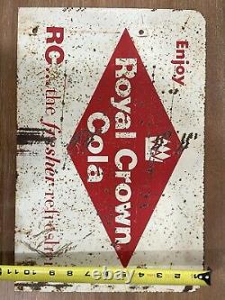 Vintage 1950s RC Cola Double-Sided Tin Sign 16.5x11-The Fresher Refresher-Rare