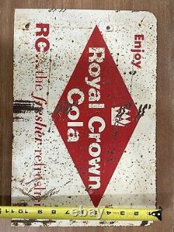 Vintage 1950s RC Cola Double-Sided Tin Sign 16.5x11-The Fresher Refresher-Rare